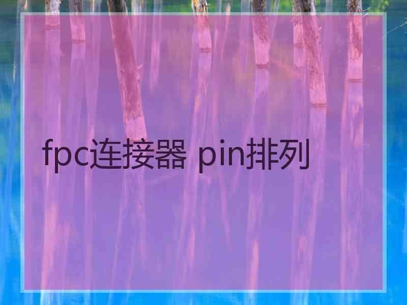 fpc连接器 pin排列