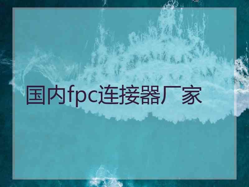 国内fpc连接器厂家