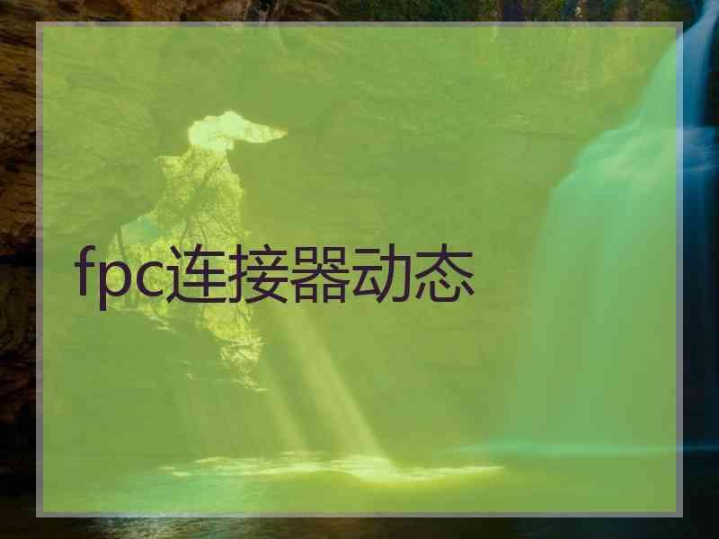 fpc连接器动态